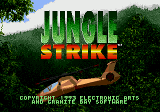 Jungle Strike - Uketsugareta Kyouki (Japan) Title Screen